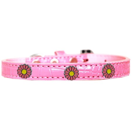 Mirage Pet Products Pink Daisy Widget Croc Dog Collar Light PinkSize 16 720-25 LPKC16